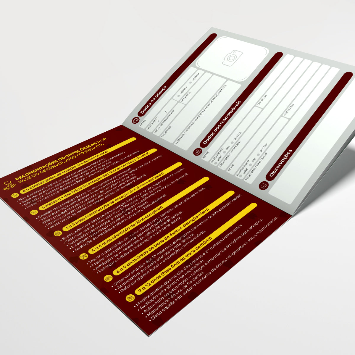 Carteira de Acompanhamento Odontológico | Modelo 001