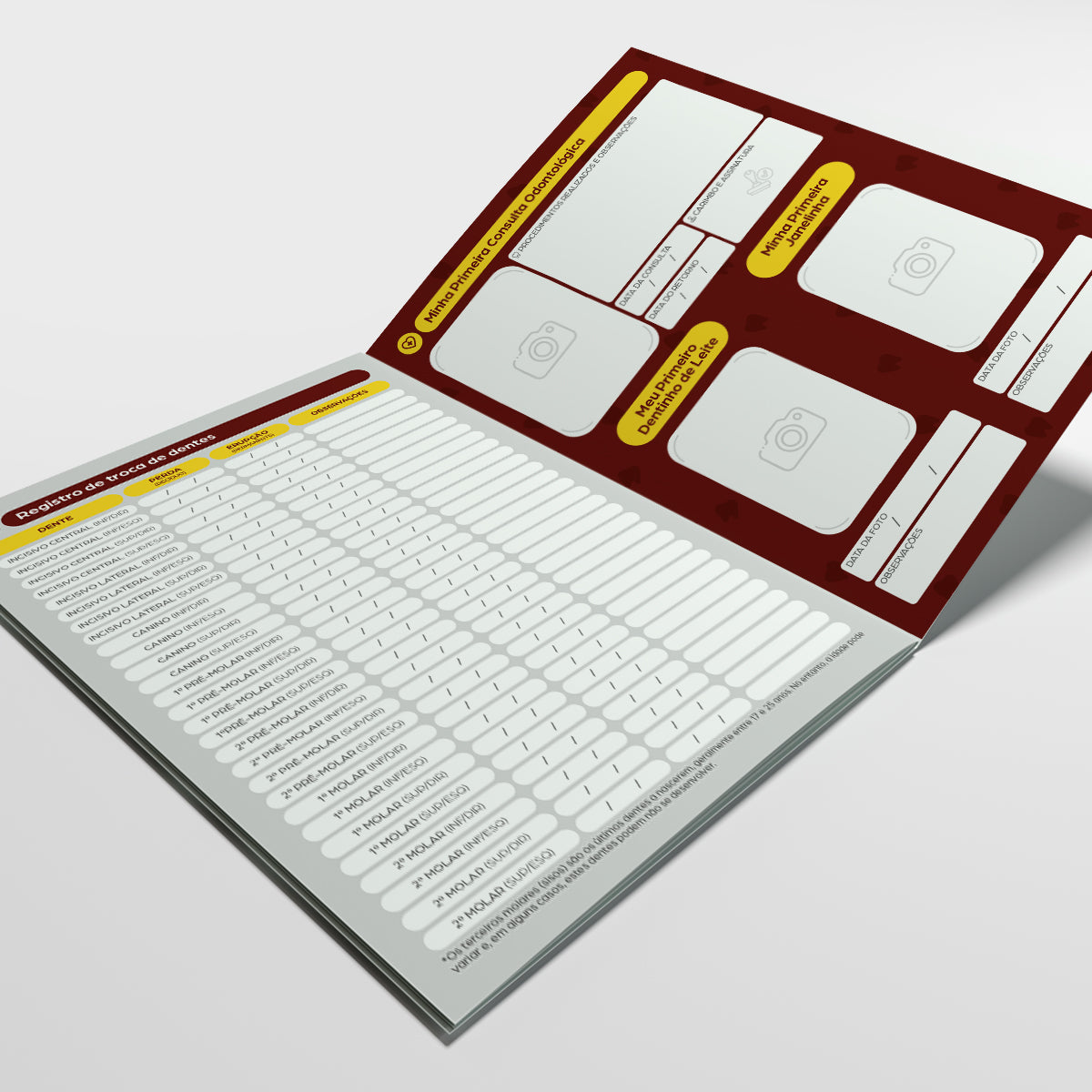 Carteira de Acompanhamento Odontológico | Modelo 001
