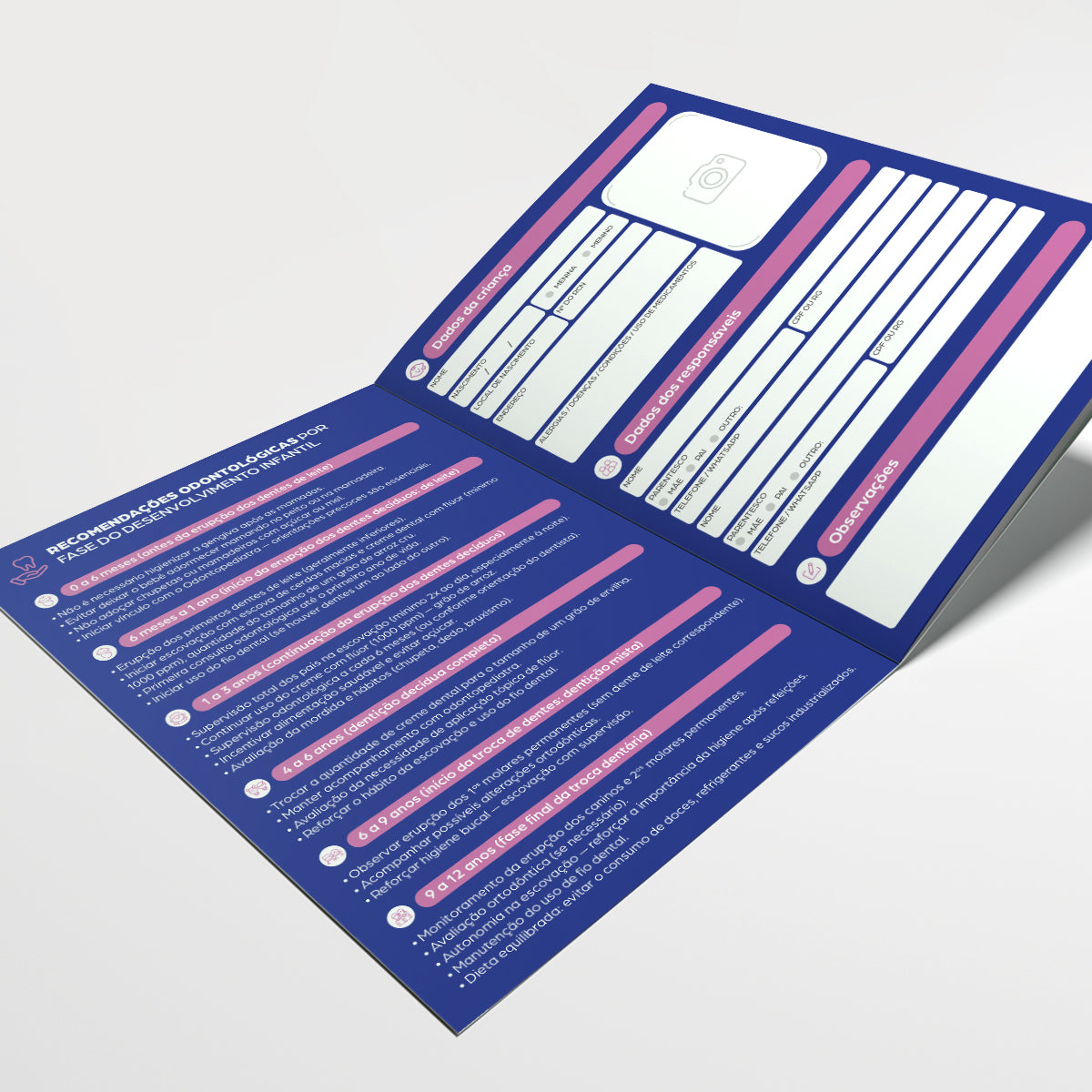 Carteira de Acompanhamento Odontológico | Modelo 002