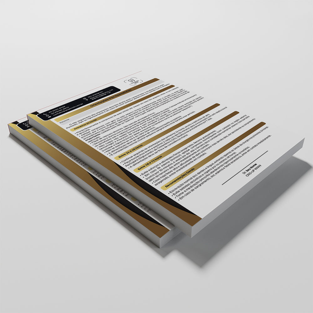 Orientações Pós Operatório Odontológico | Modelo 004