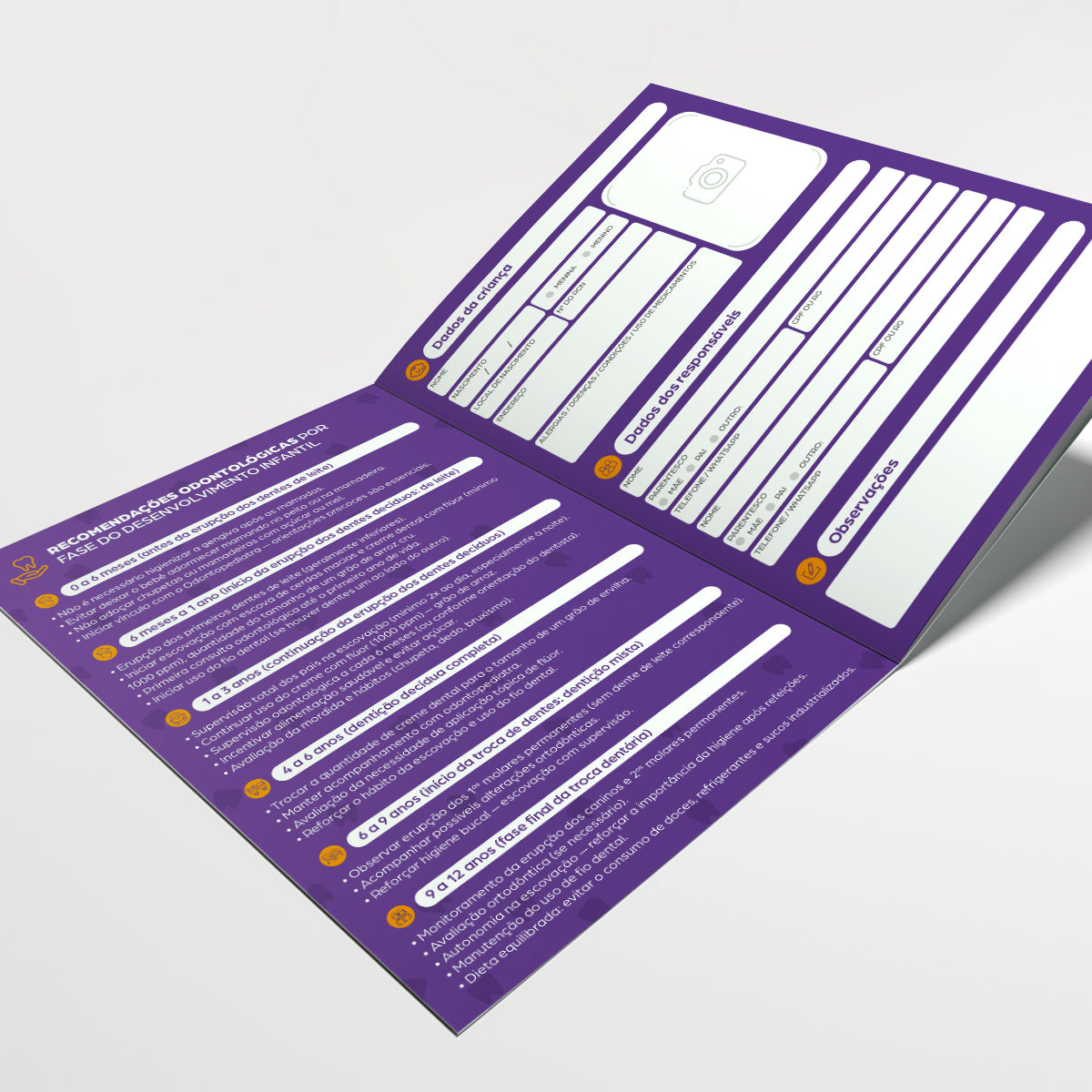 Carteira de Acompanhamento Odontológico | Modelo 005