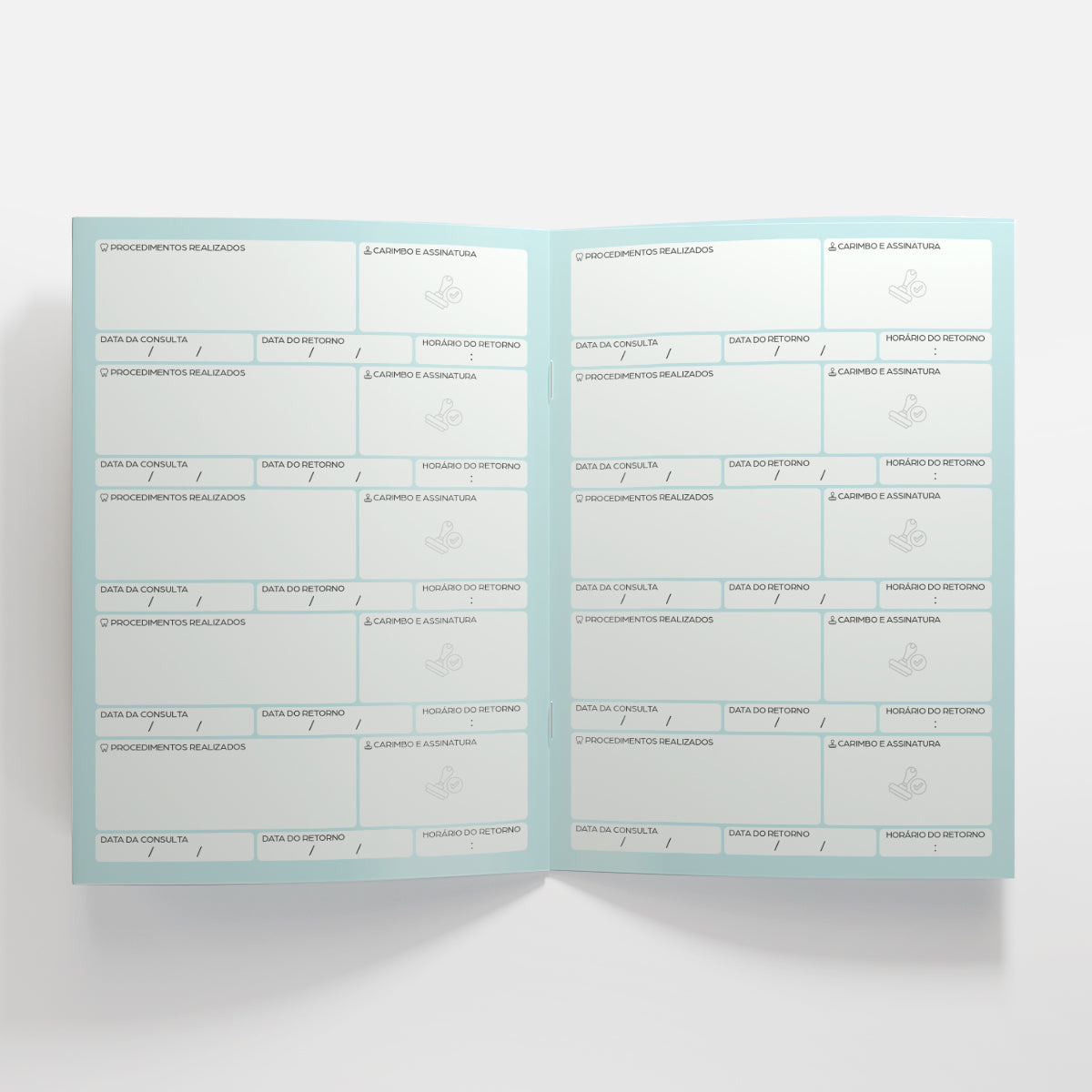 Carteira de Acompanhamento Odontológico 8 Páginas | Modelo 005