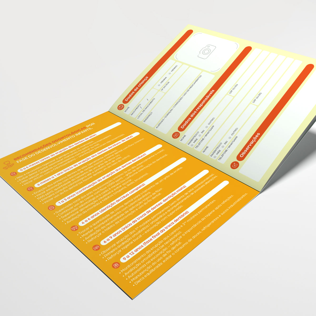 Carteira de Acompanhamento Odontológico 12 Páginas | Modelo 007