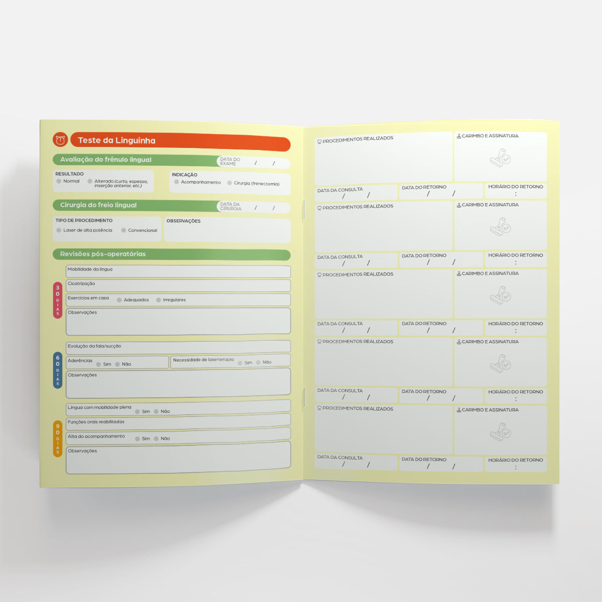 Carteira de Acompanhamento Odontológico 12 Páginas | Modelo 007