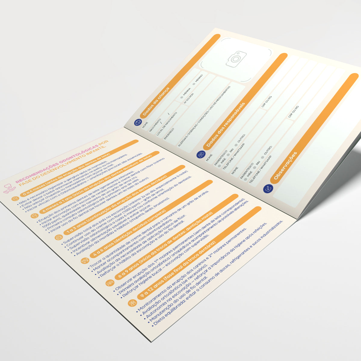 Carteira de Acompanhamento Odontológico 8 Páginas | Modelo 006