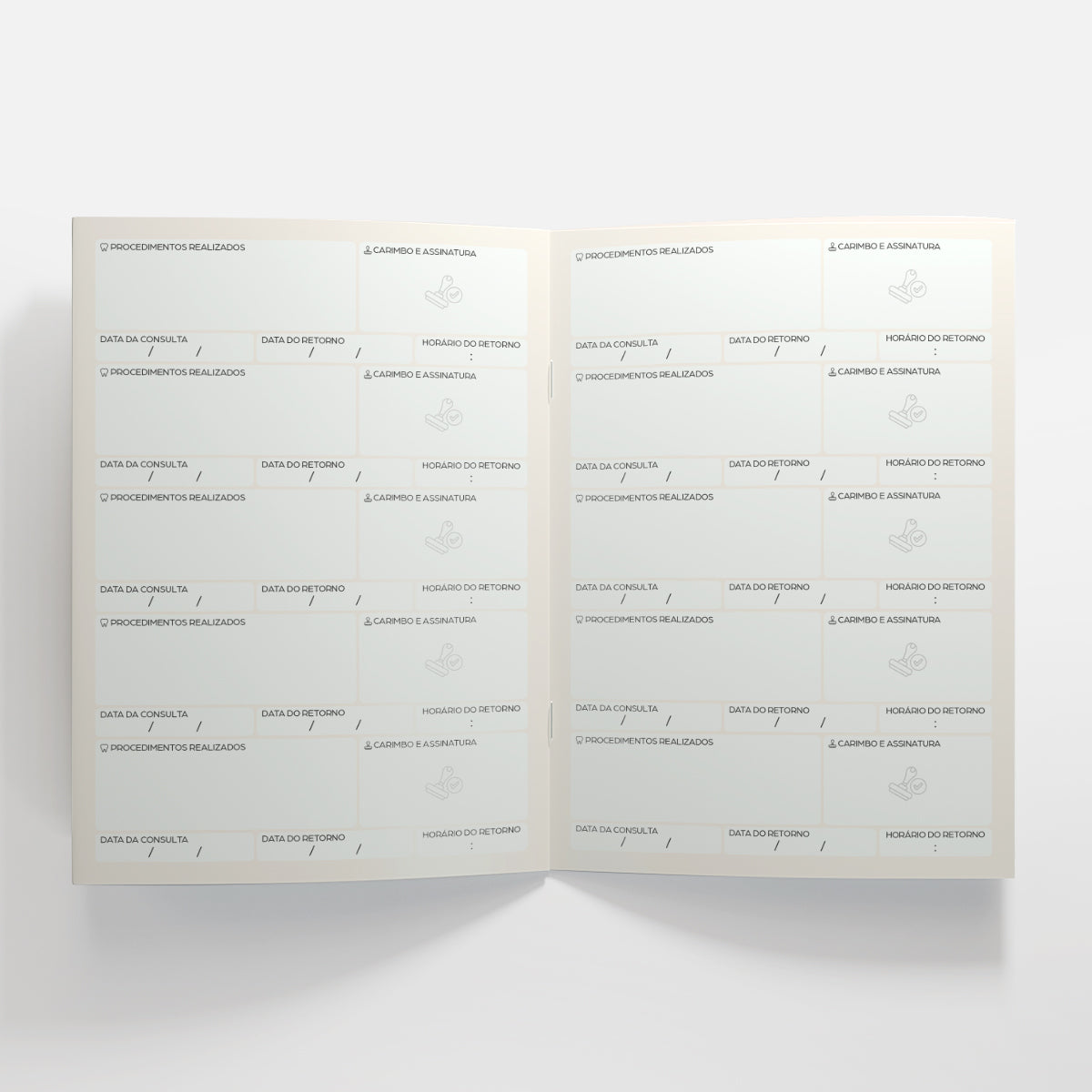 Carteira de Acompanhamento Odontológico 8 Páginas | Modelo 006