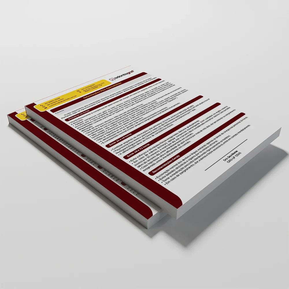 Orientações Pós Operatório Odontológico | Modelo 001