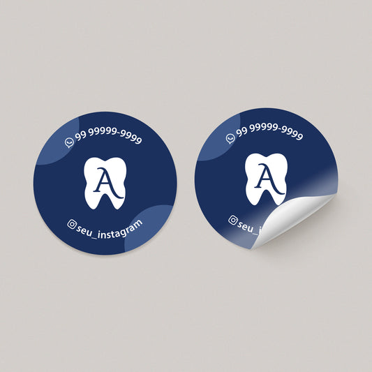 Adesivo Redondo com Logo | Modelo 003 - OdontoGraf