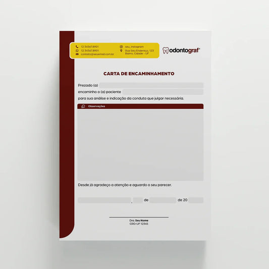 Carta de Encaminhamento Odontológico | Modelo 001