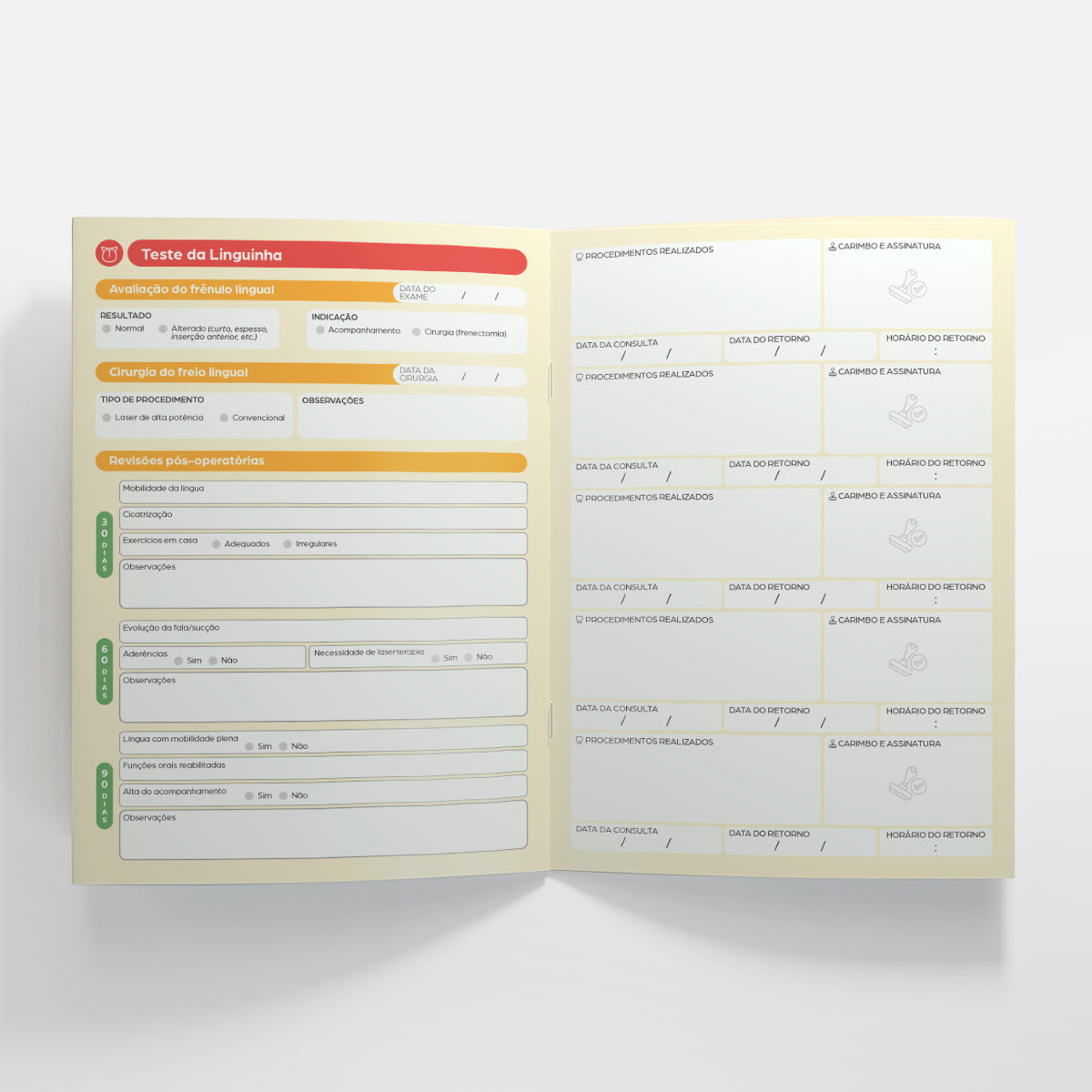 Carteira de Acompanhamento Odontológico 12 Páginas | Modelo 008